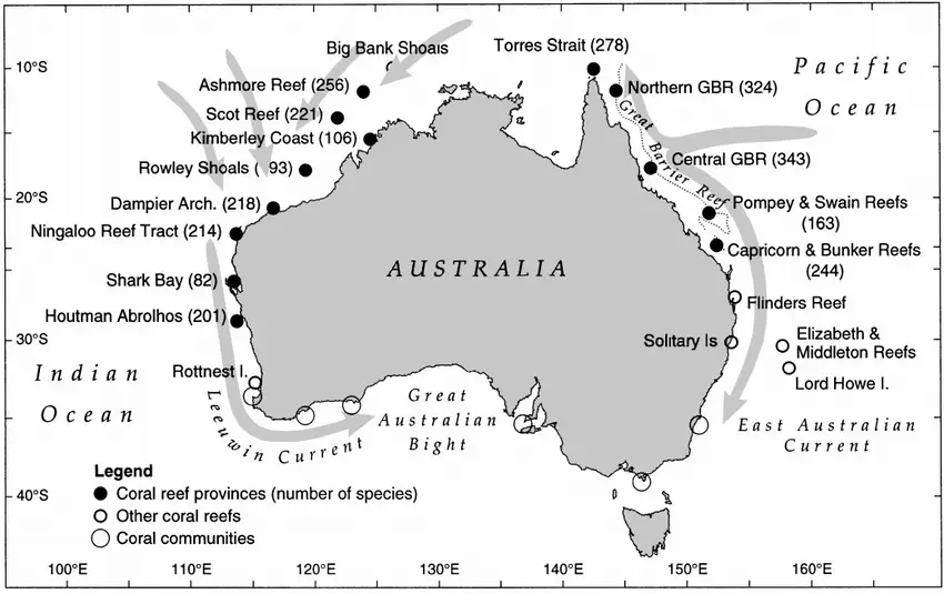 australian major coral reefs systems